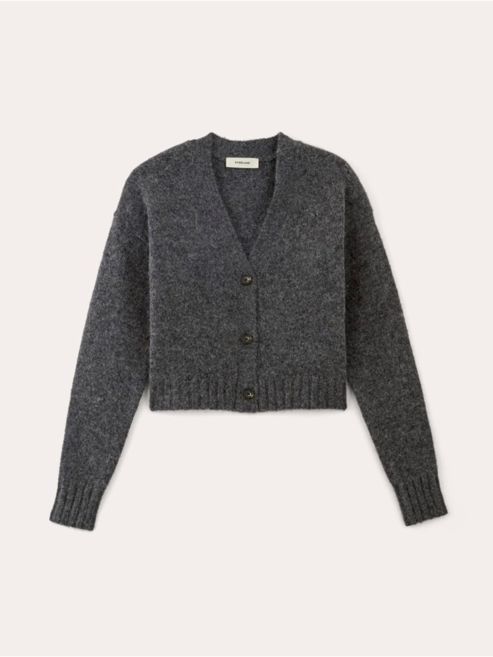 Everlane the boxy cardigan dark charcoal alpaca